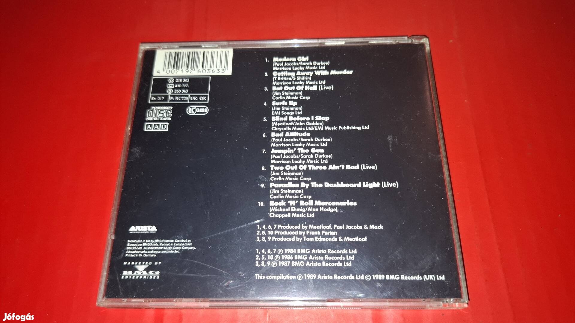 Meat Loaf Prime cuts Cd 1989