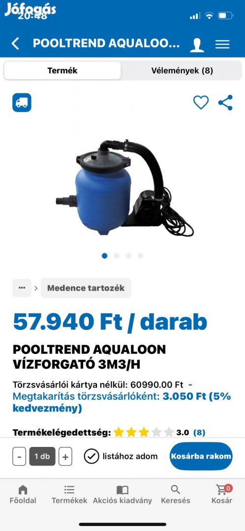 Medence vízforgató