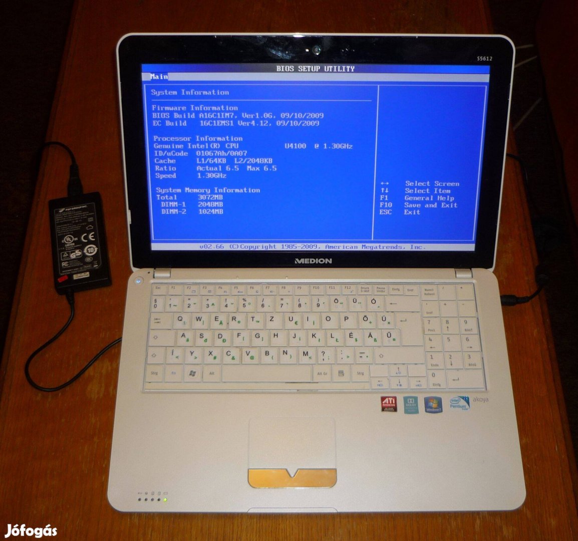 Medion Akoya S5612 SU4100-3GB újszerű, HDD nélkül, műxik, 2