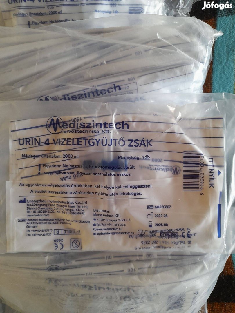 Mediszintech 2l-es vizeletgyűjtő zsák