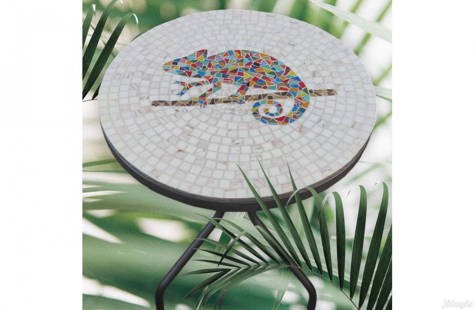 Mediterrán, kézműves kerti asztal - kertbe, teraszra, erkélyre (60 cm)