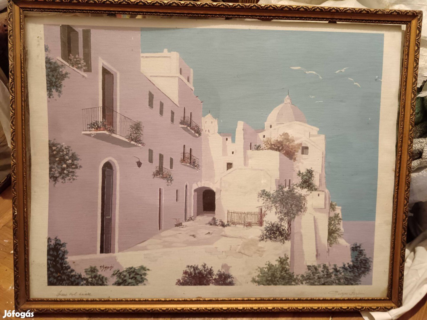 Mediterrán utcakép , festmény