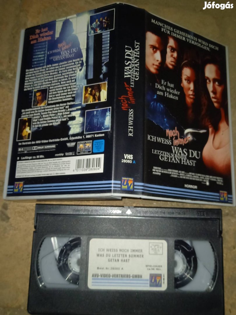 Még mindig tudom mit tettél - horror vhs