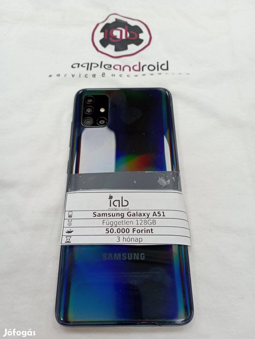 Megkímélt állapotú Samsung Galaxy A51 128GB fekete független