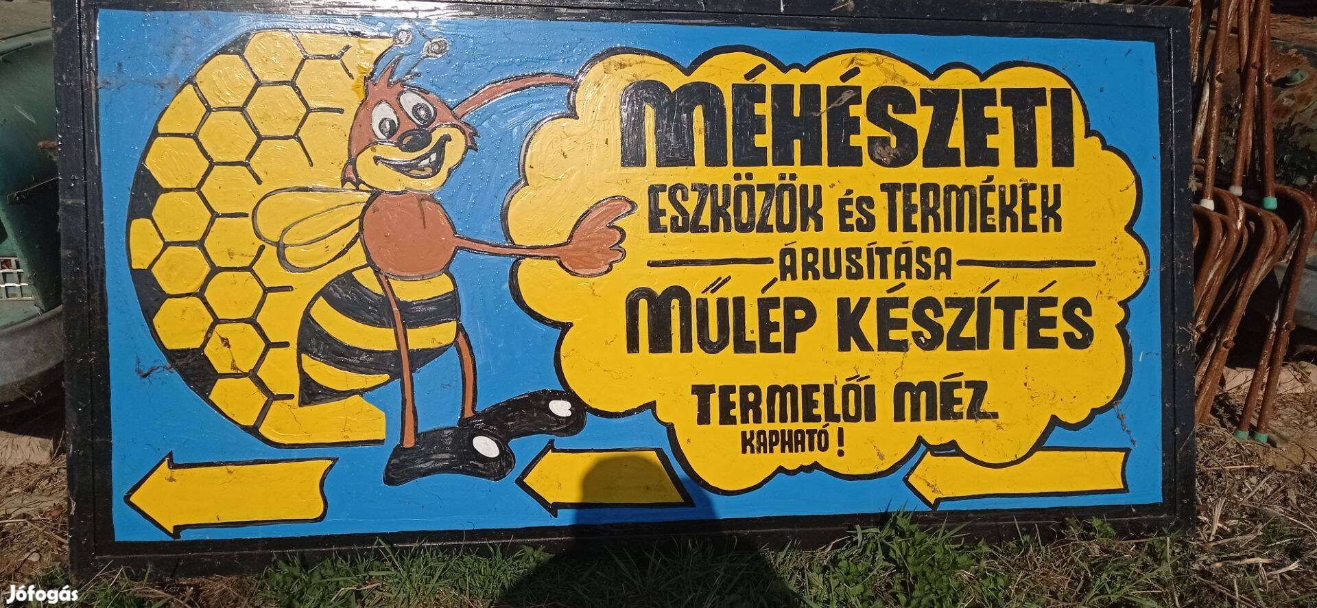 Méhész régi antik tábla megallitó tábla méhészeti