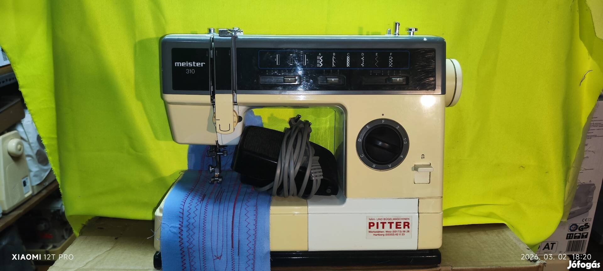 Meister 310 típusú háztartási varrógép 3 hónap garanciával