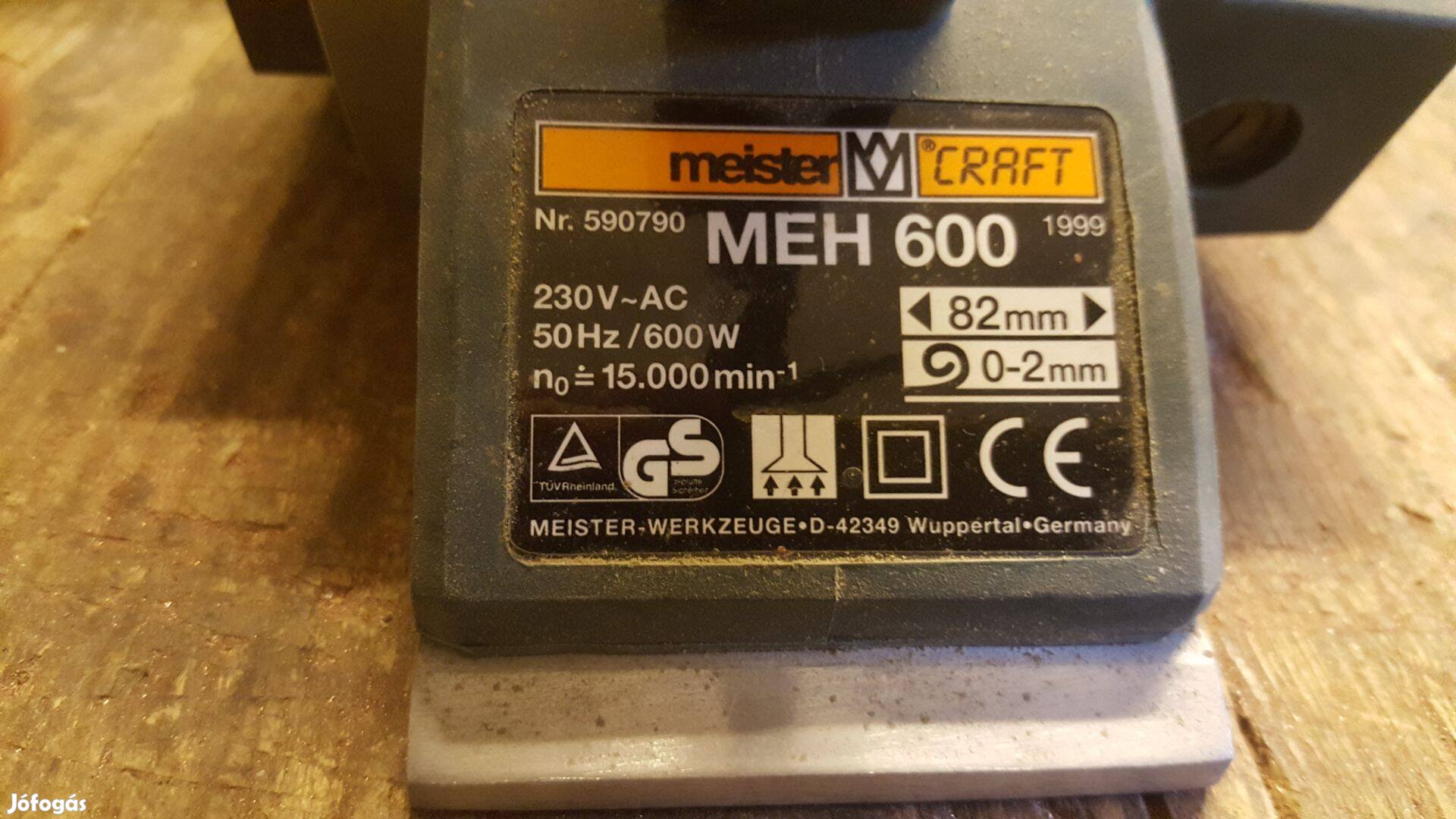 Meistercraft MEH600 elektromos kézi gyalugép