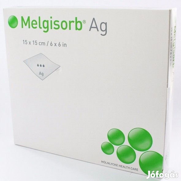 Melgisorb AG 15x15 cm ezüst-aligát kötszer 10 db