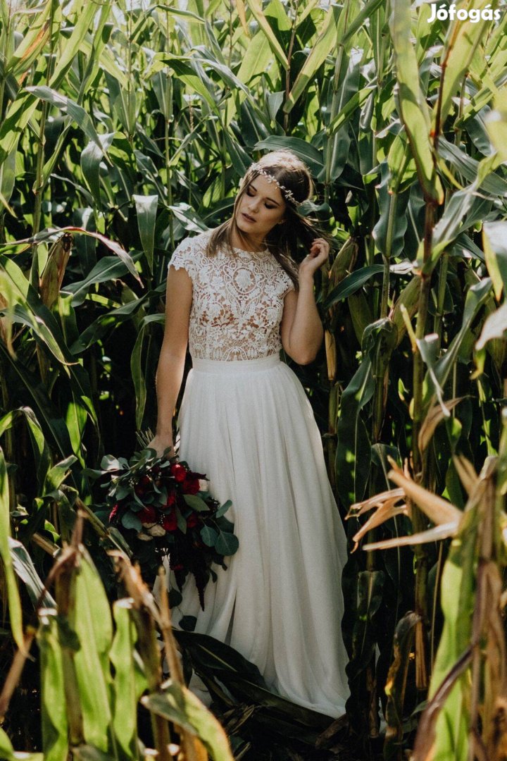 Melove Bridal rusztikus boho menyasszonyi ruha - 36 méret