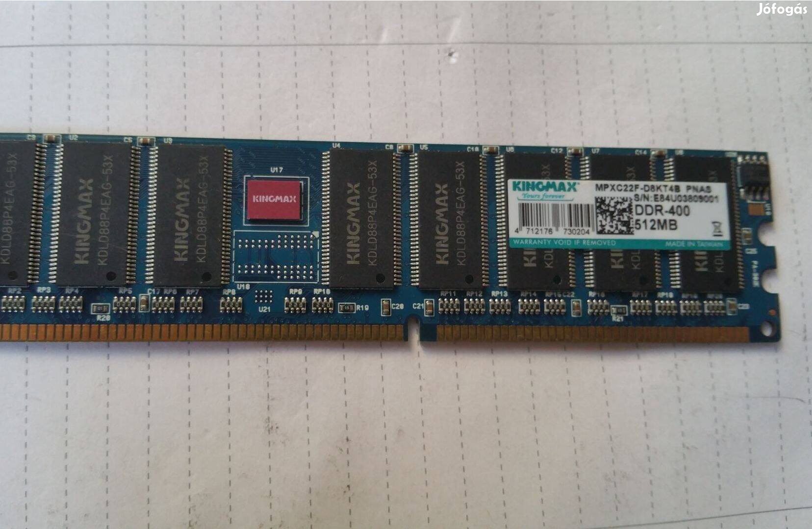 Memória King Max DDR 400 512 Ram tesztelt eladó 1.000.-Ft