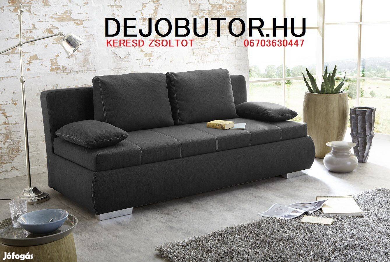 Memphys rugós kanapé ülőgarnitúra 102x206 cm black ágyazható
