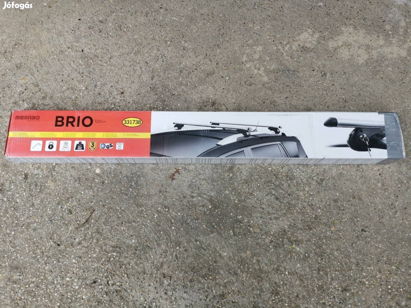 Menabo Brio tetőcsomagtartó tetőkorlátos autóra; tető csomagtartó