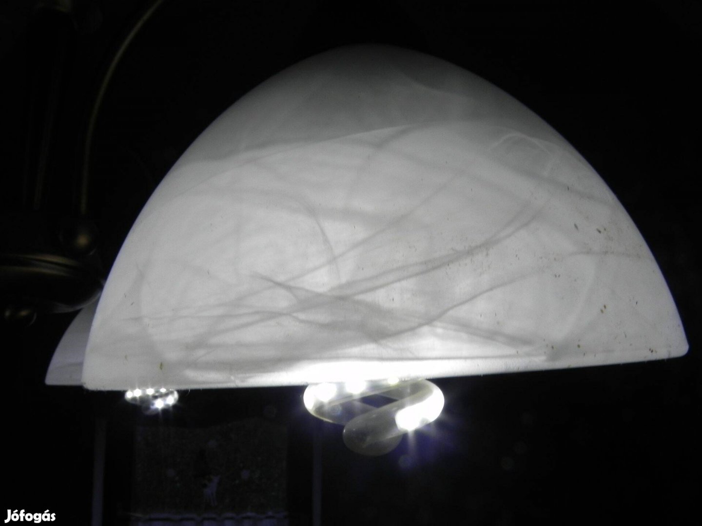 Mennyezeti Lámpa E14 3X40W izzó nélkül Üveg-Kristály szép állapot réz