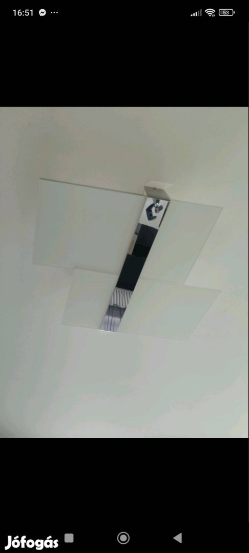 Mennyezeti Lampa  Feher,Üveglapos 3db!