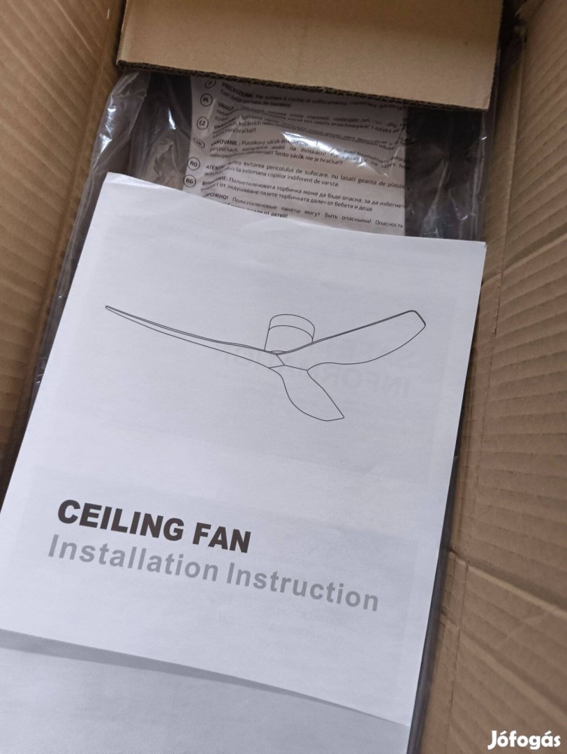 Mennyezeti plafon ventilátor Fehér