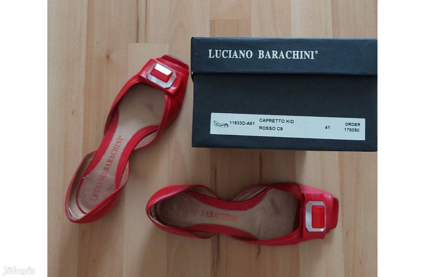 Menyecske bőr szandálcipő, bőr talppal, 41-es Luciano Barachini