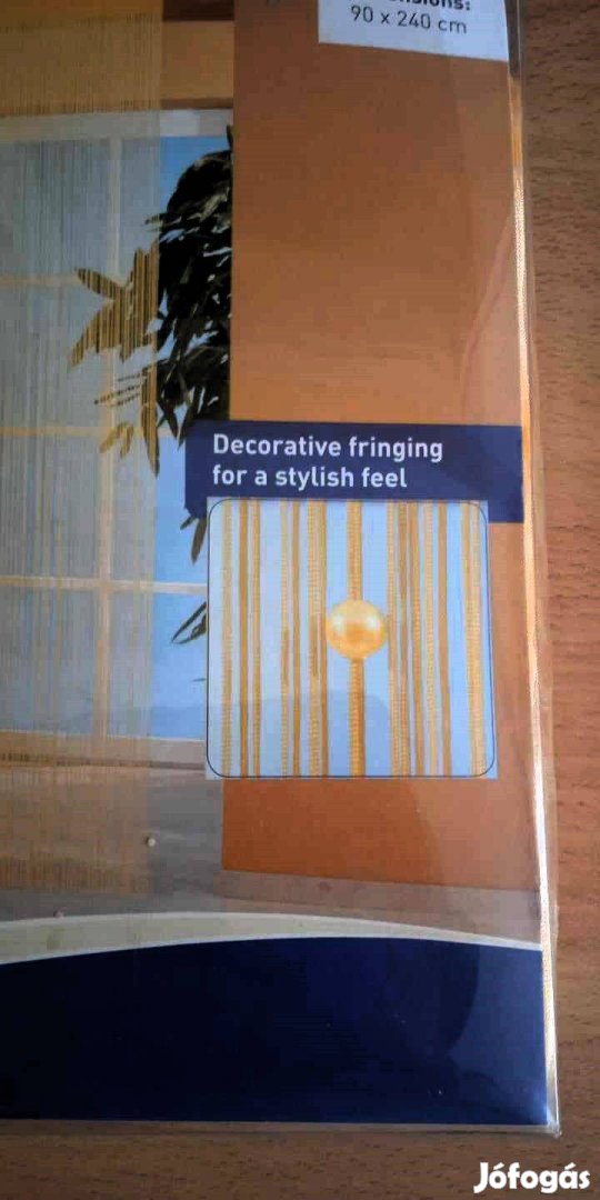 Meradiso Zsinór- spagettifüggöny, dekorgyöngyökkel, méretre