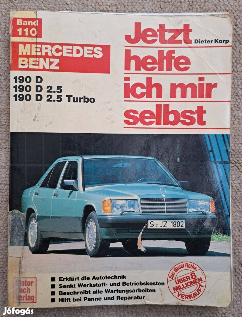 Mercedes 190D kézikönyv, szerelési műhelykönyv eladó