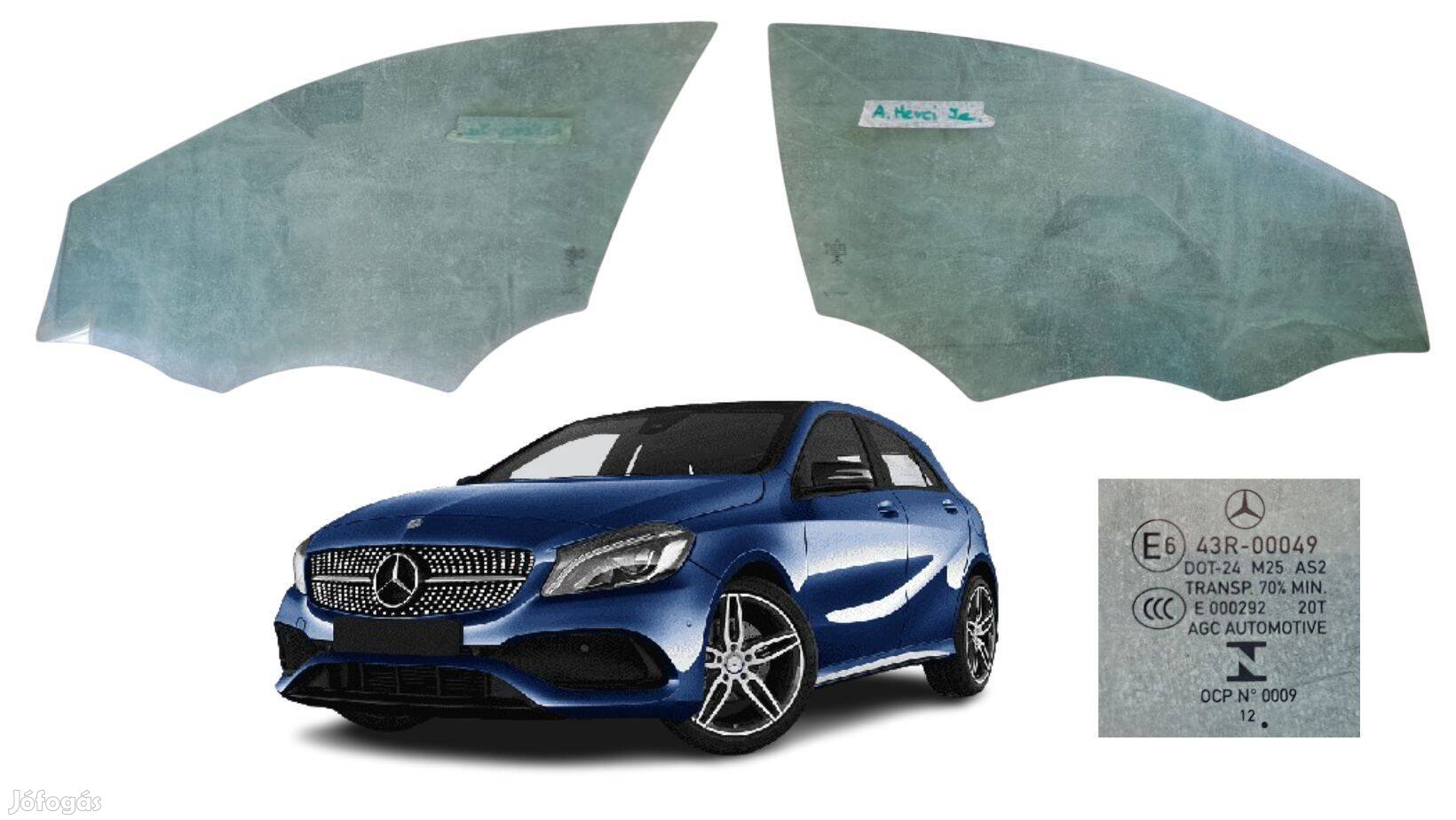 Mercedes-Benz A180 jobb első ajtóüveg cikkszám 43R00049DOT24M25AS2