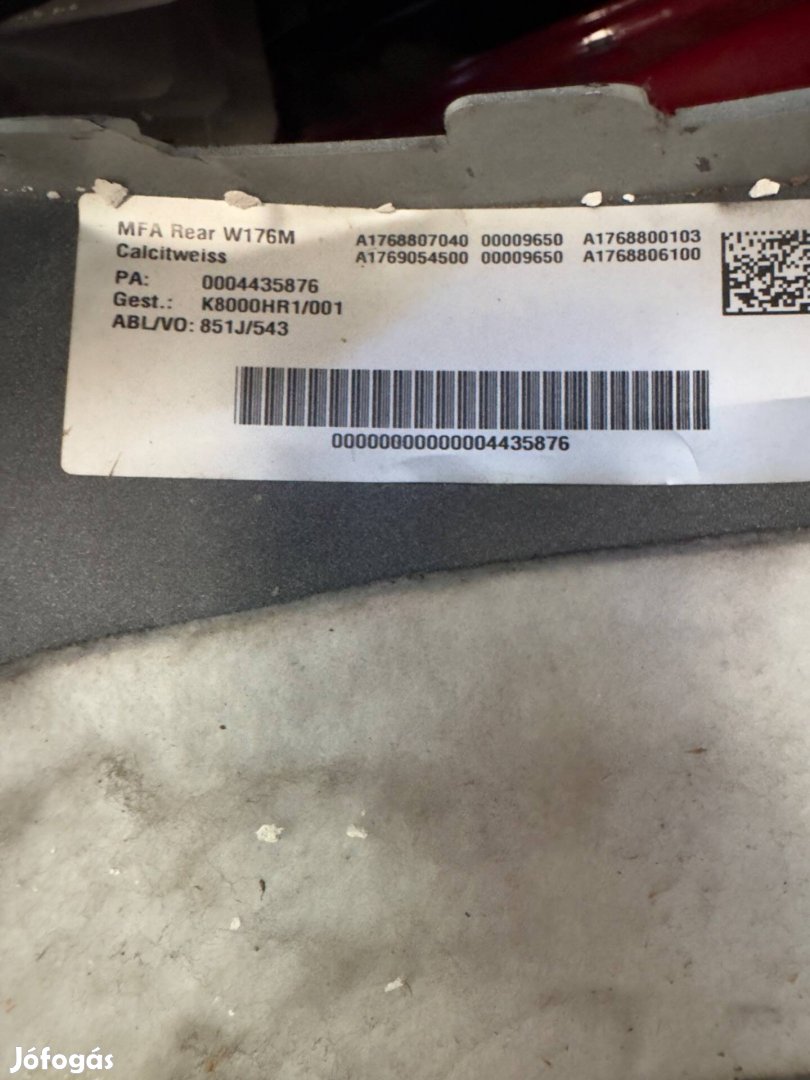 Mercedes-Benz A-osztály W176 (MFA) hátsó burkolat