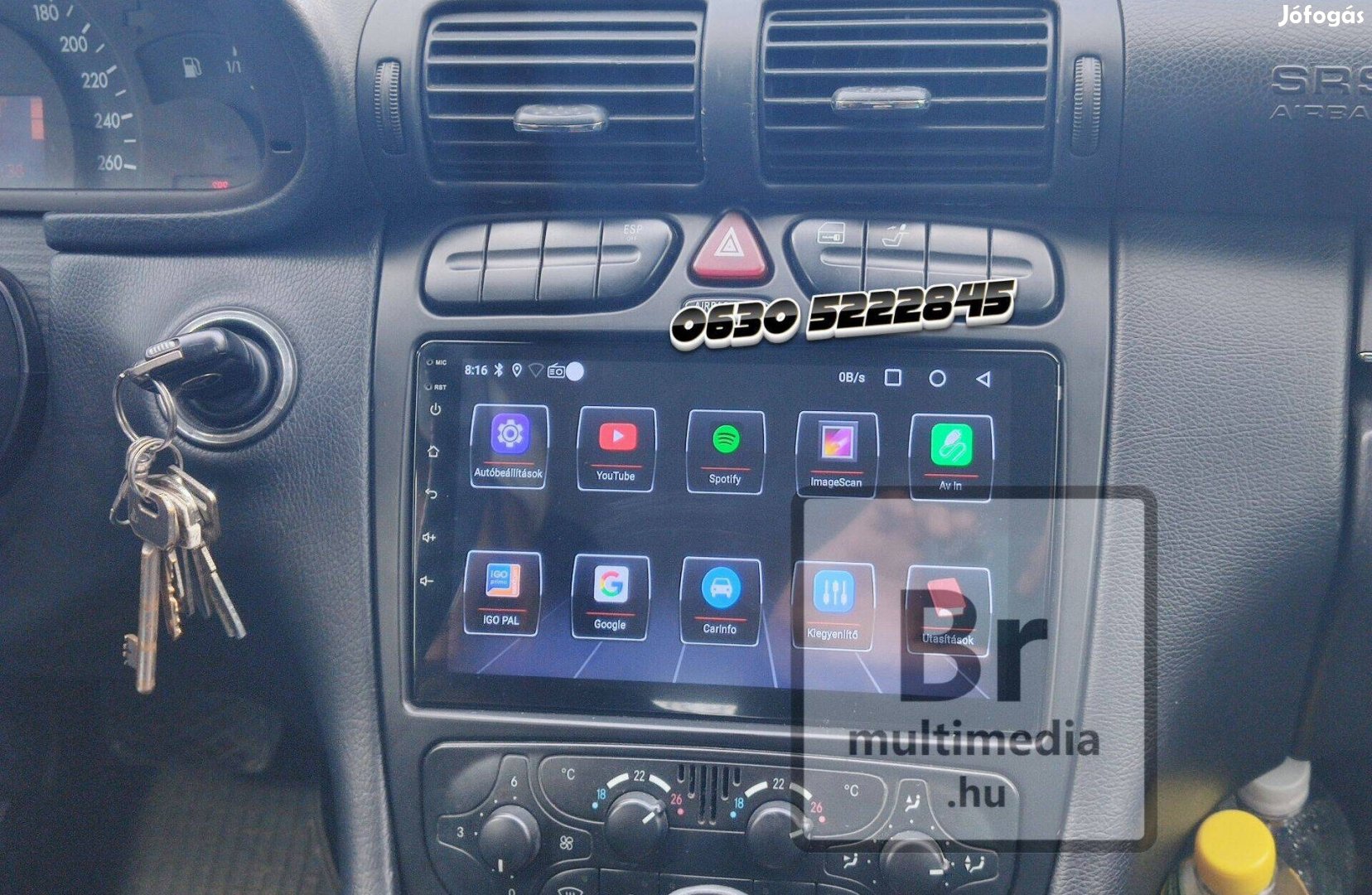 Mercedes C W209 W203 Android Rádió Multimédia Kijelző Navigáció Hifi