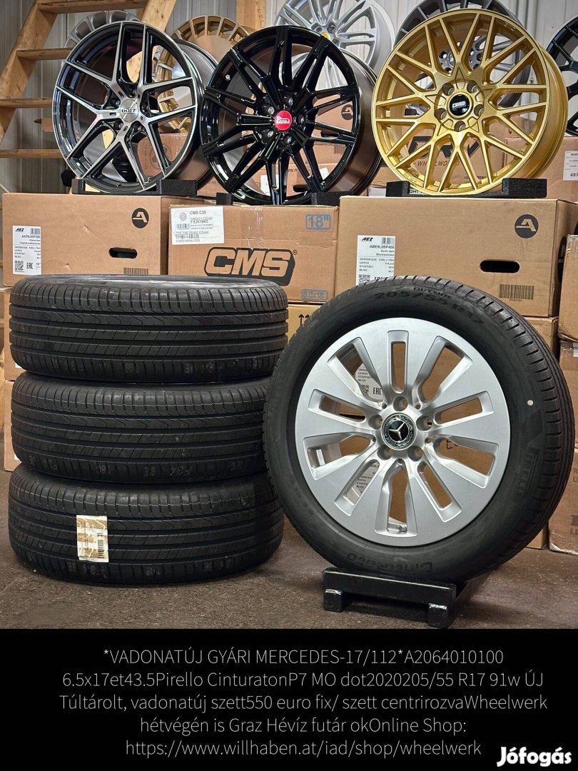 Mercedes C osztály 17 zoll Új 205/55 R17 nyári gumikkal