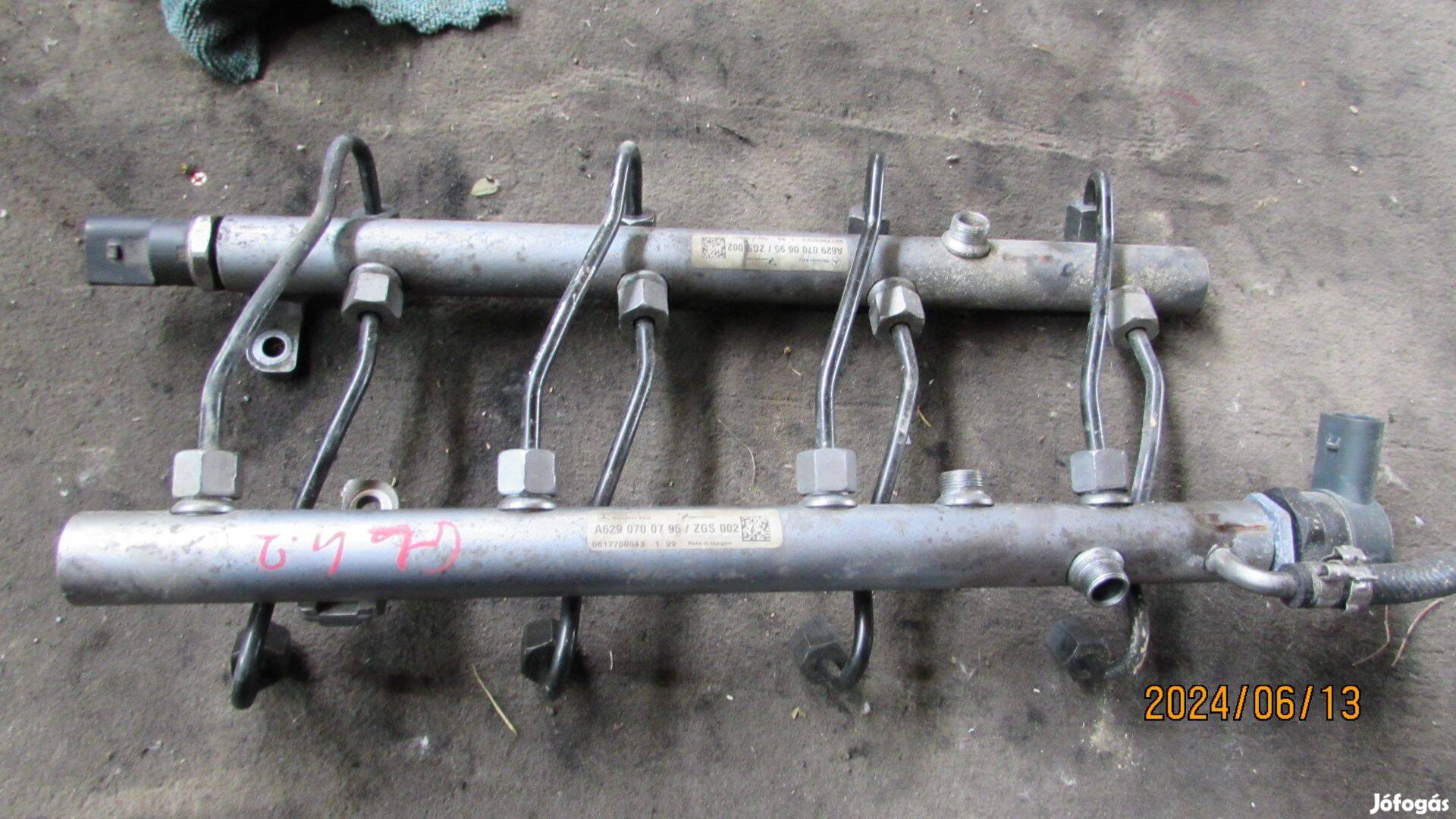 Mercedes GL 4.2D 629912 2005-11 Közösnyomócső komplett bal a6290700795