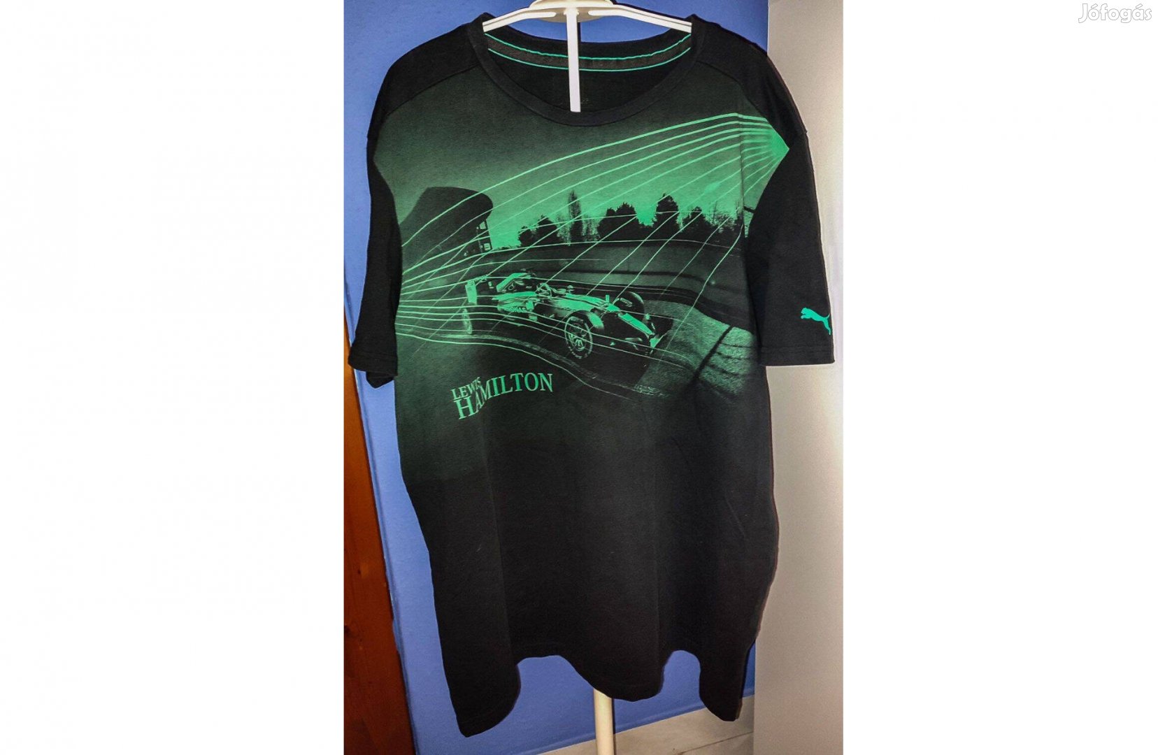 Mercedes Petronas Lewis Hamilton fekete eredeti Puma póló (XL)