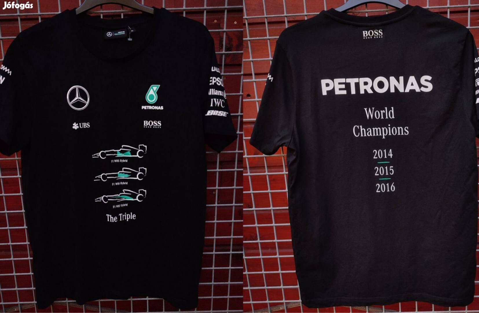 Mercedes Petronas szurkolói VB győztes 2014-15-16 fekete póló (XL)