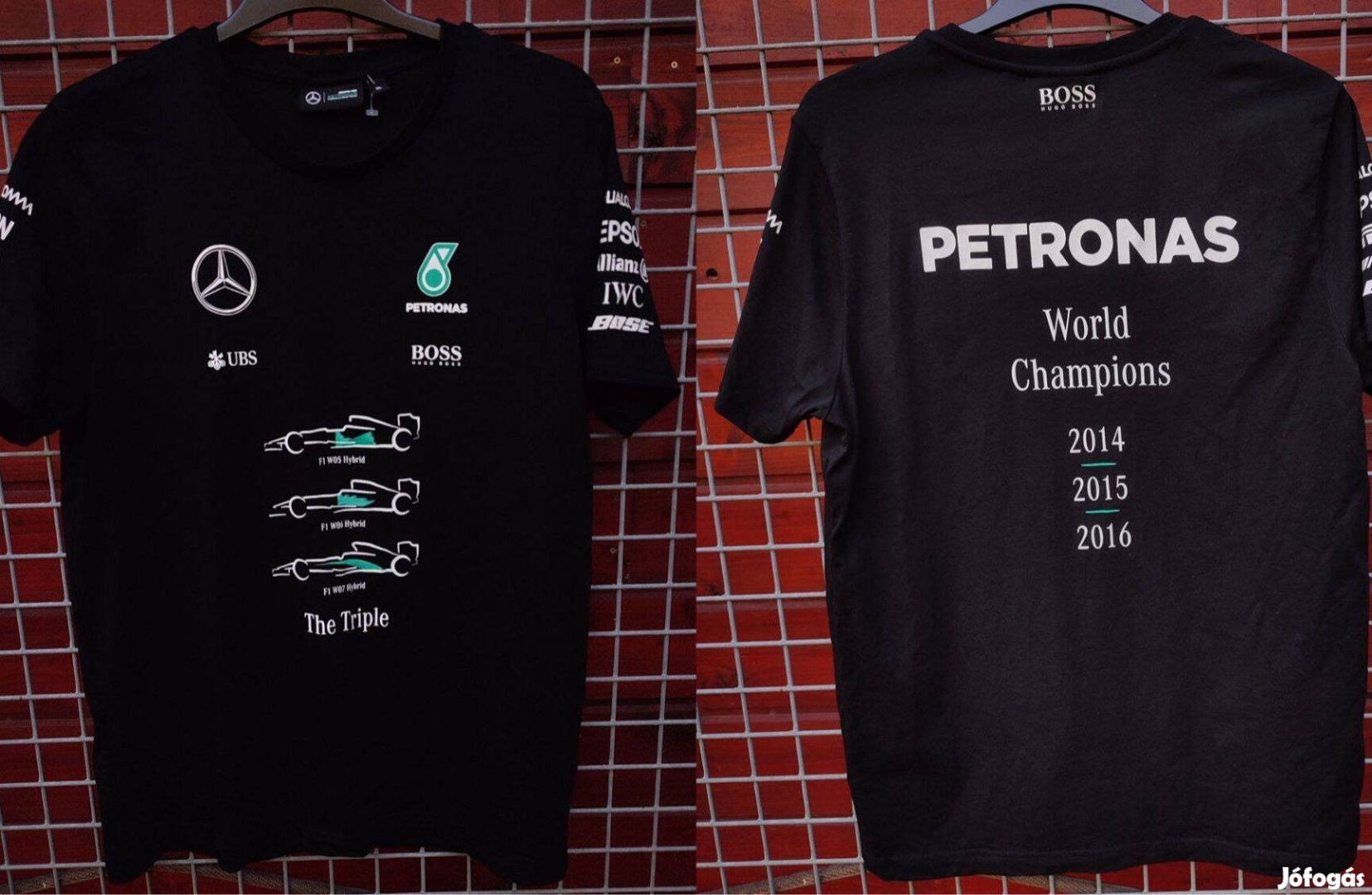 Mercedes Petronas szurkolói VB győztes 2014-15-16 fekete póló (XL)