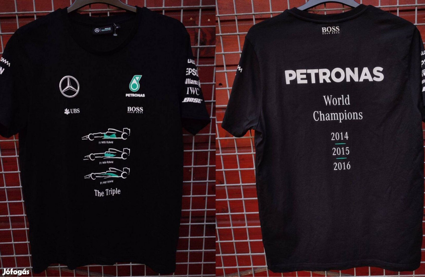 Mercedes Petronas szurkolói VB győztes 2014-15-16 fekete póló (XL-es)