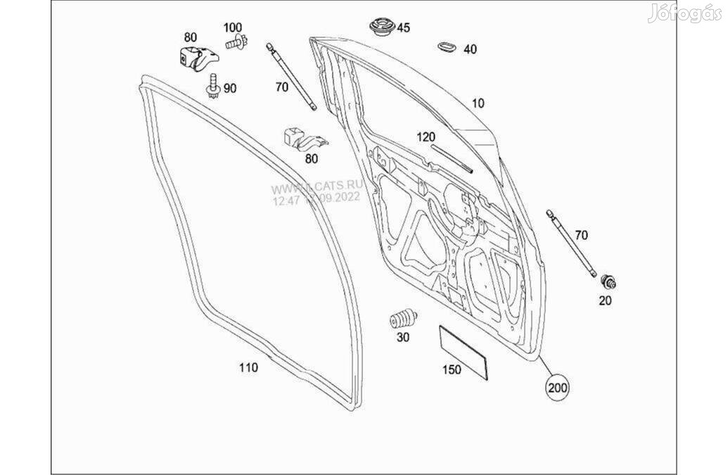 Mercedes W169 - A -class bontott csomagtér ajtó teleszkóp eladó