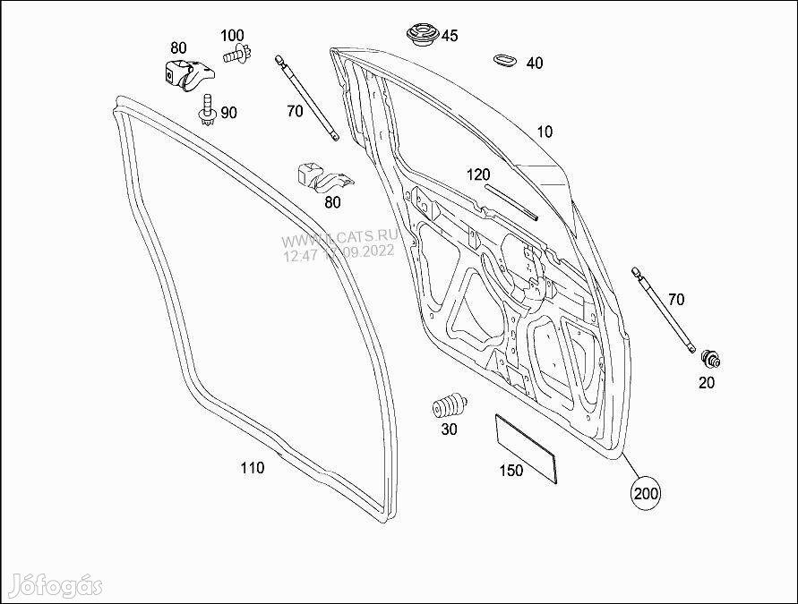 Mercedes W169 - A-class bontott csomagtér ajtó teleszkóp eladó