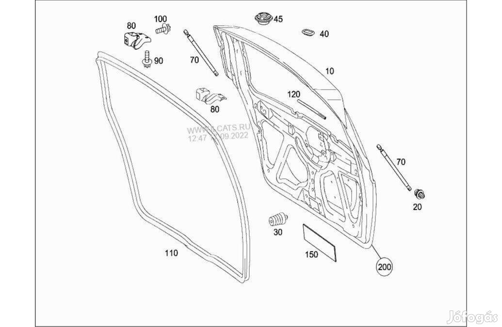 Mercedes W169 - A-class bontott csomagtér ajtó teleszkóp eladó.,