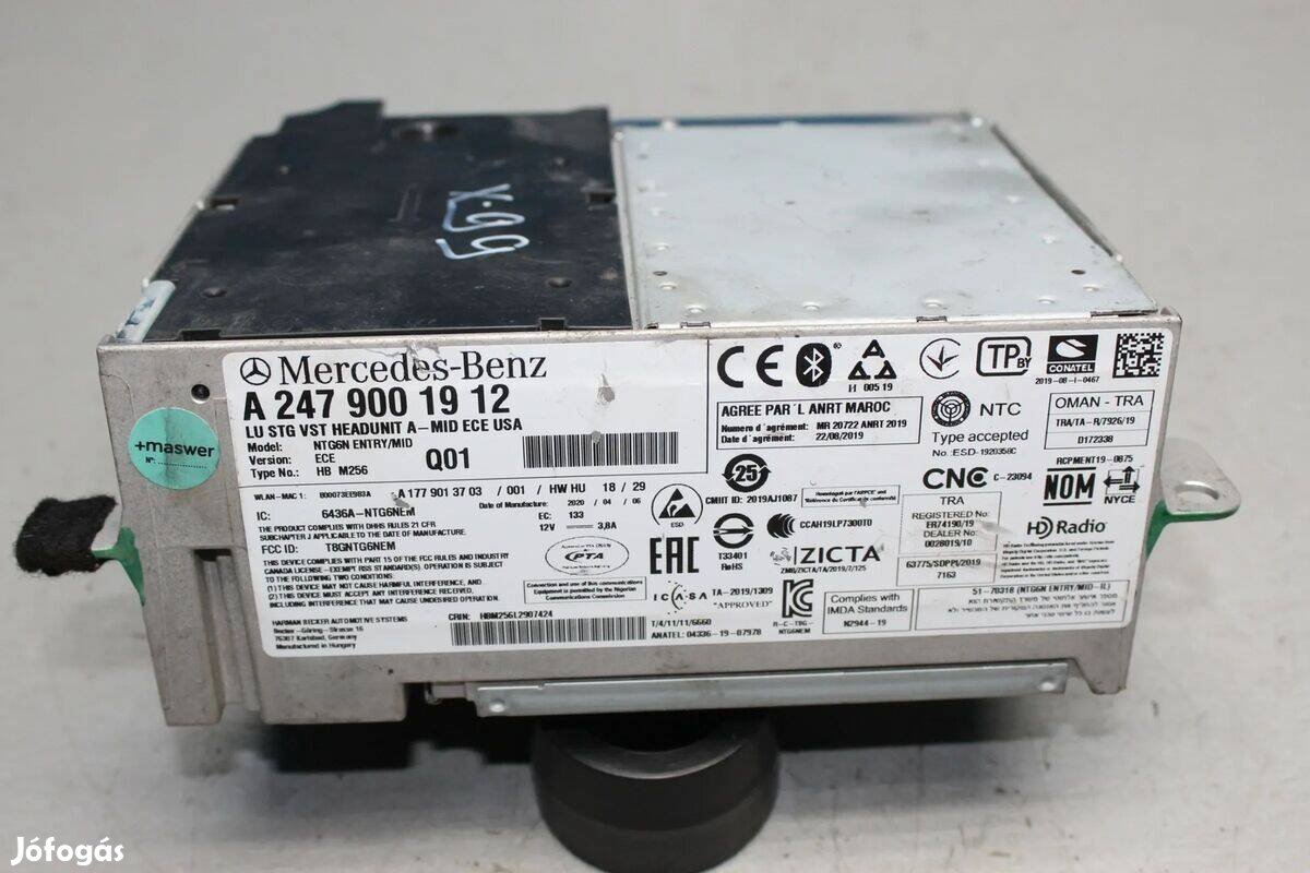 Mercedes W247 - B-class bontott Audio 25 vezérlő HDD hibás eladó