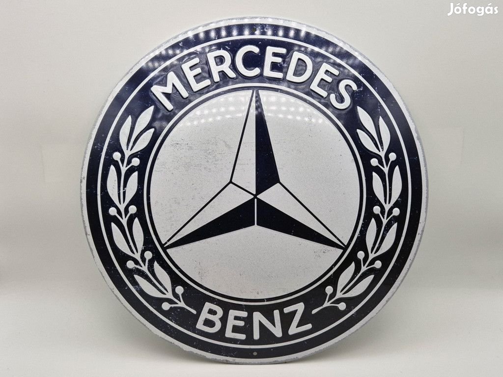 Mercedes fém kör tábla - fémplakát  fém (35cm)