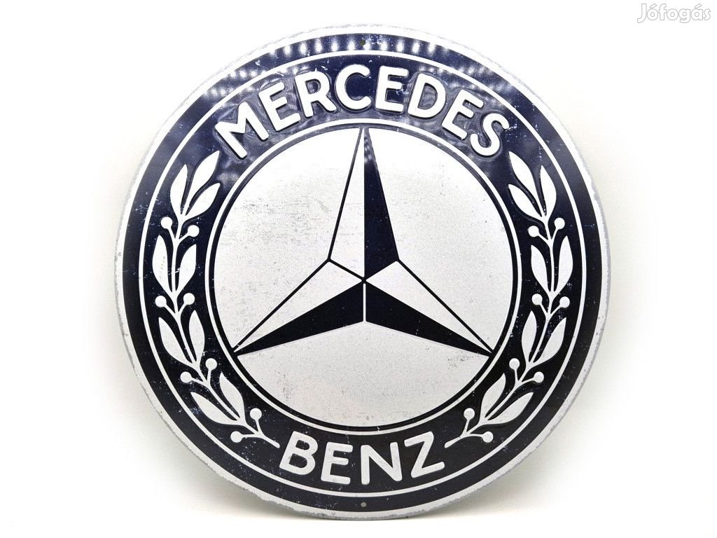 Mercedes fém kör tábla - fémplakát  fém (35cm)