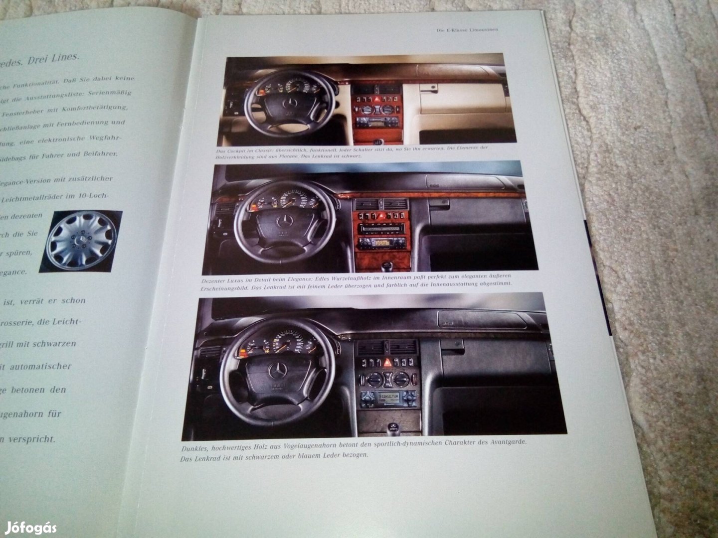 Mercedes w210 (1998) 26 oldalas prospektus, katalógus.