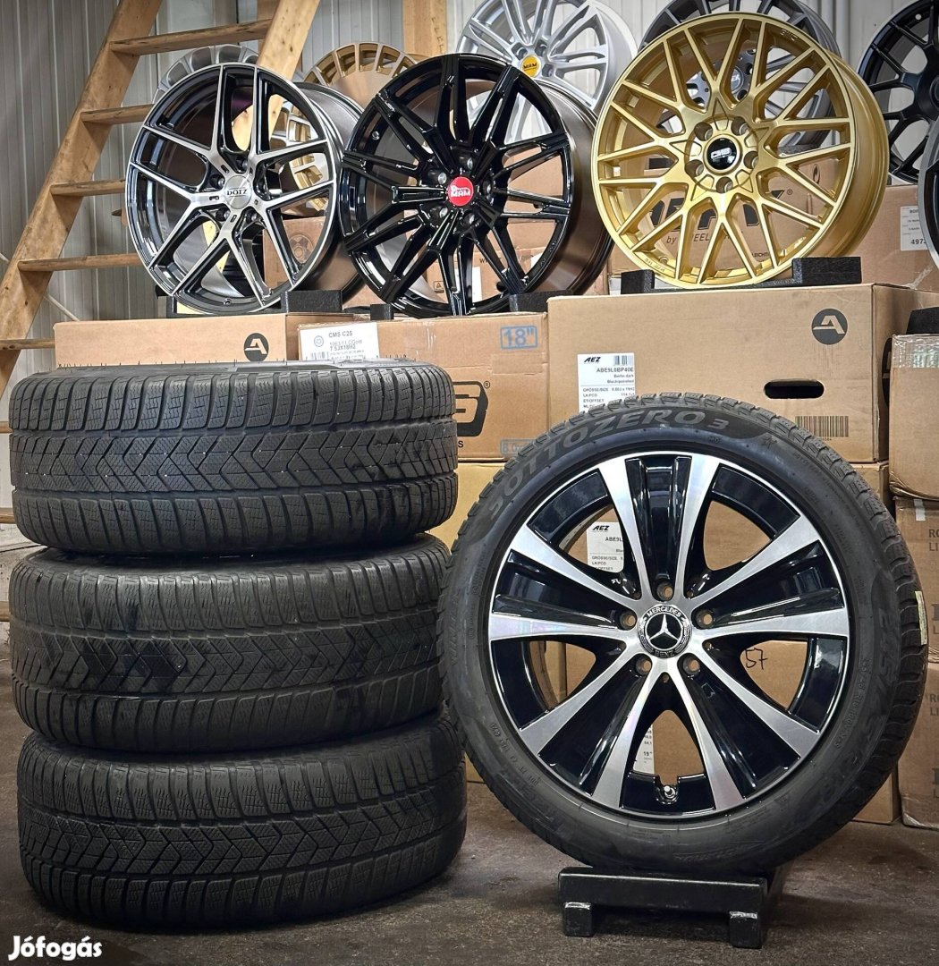 Mercedes w213 8-9x18 zoll gyári alufelnik téli gumikkal