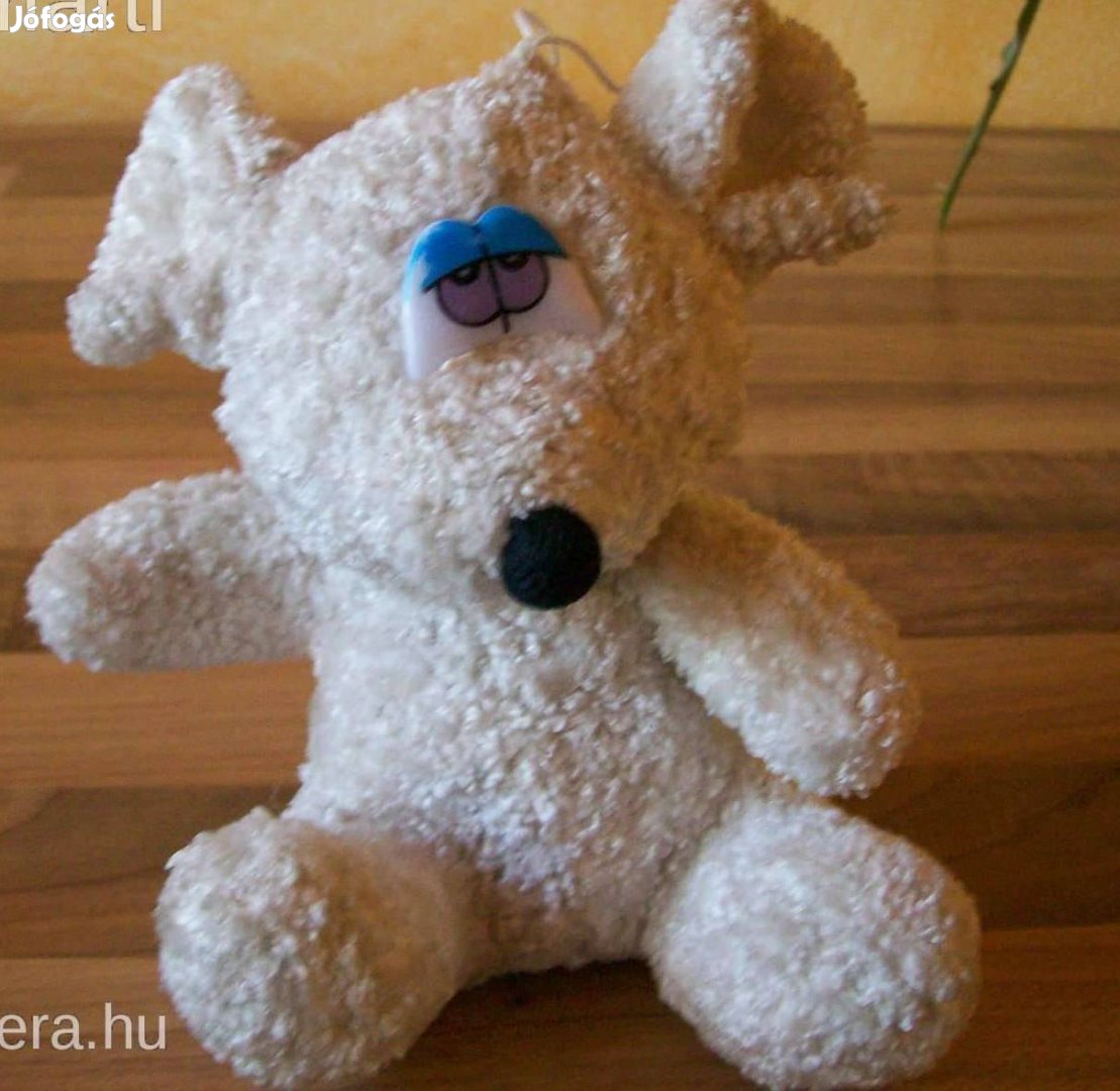 Merengő szemű fehér egér plüss