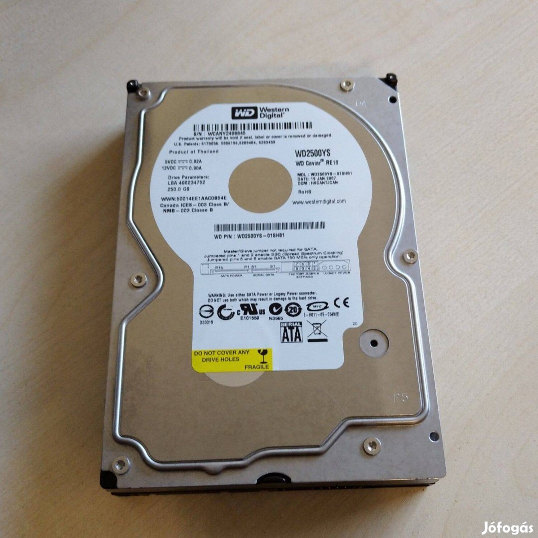 Merevlemez Western Digital 250GB SATA