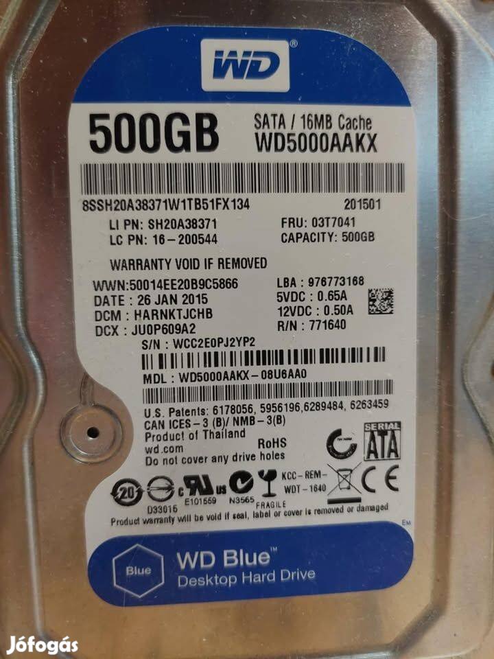 Merevlemez Western Digital Caviar Blue 500 GB