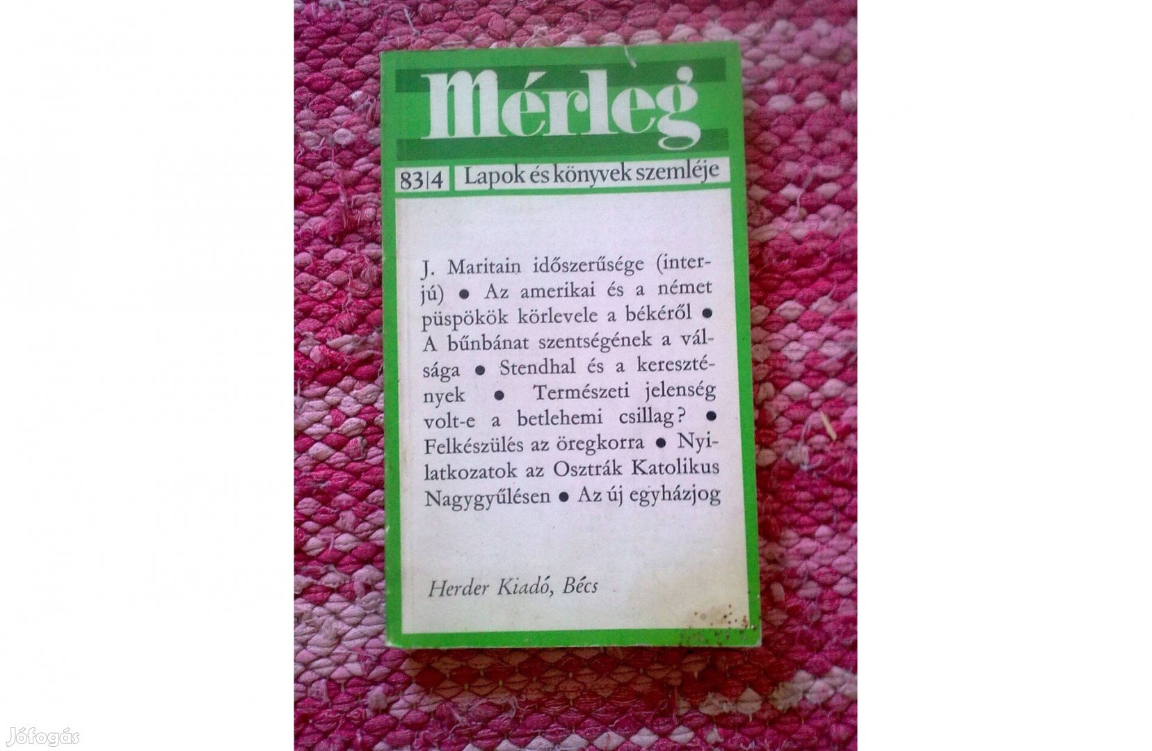 Mérleg folyóirat 83/4 Herder Kiadó - Bécs