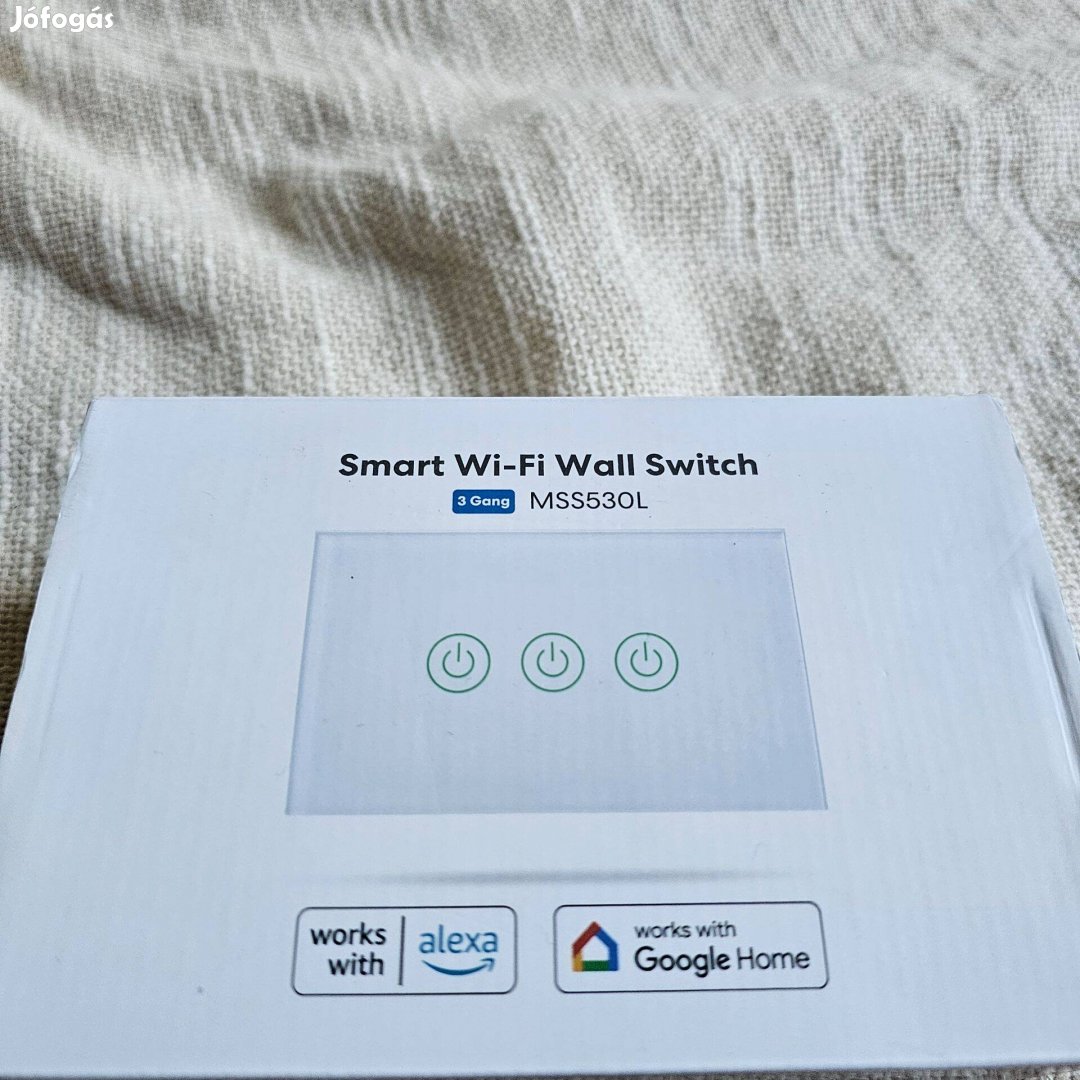 Meross Smart WiFi 3 kapcsolos új dobozos adatok a képen