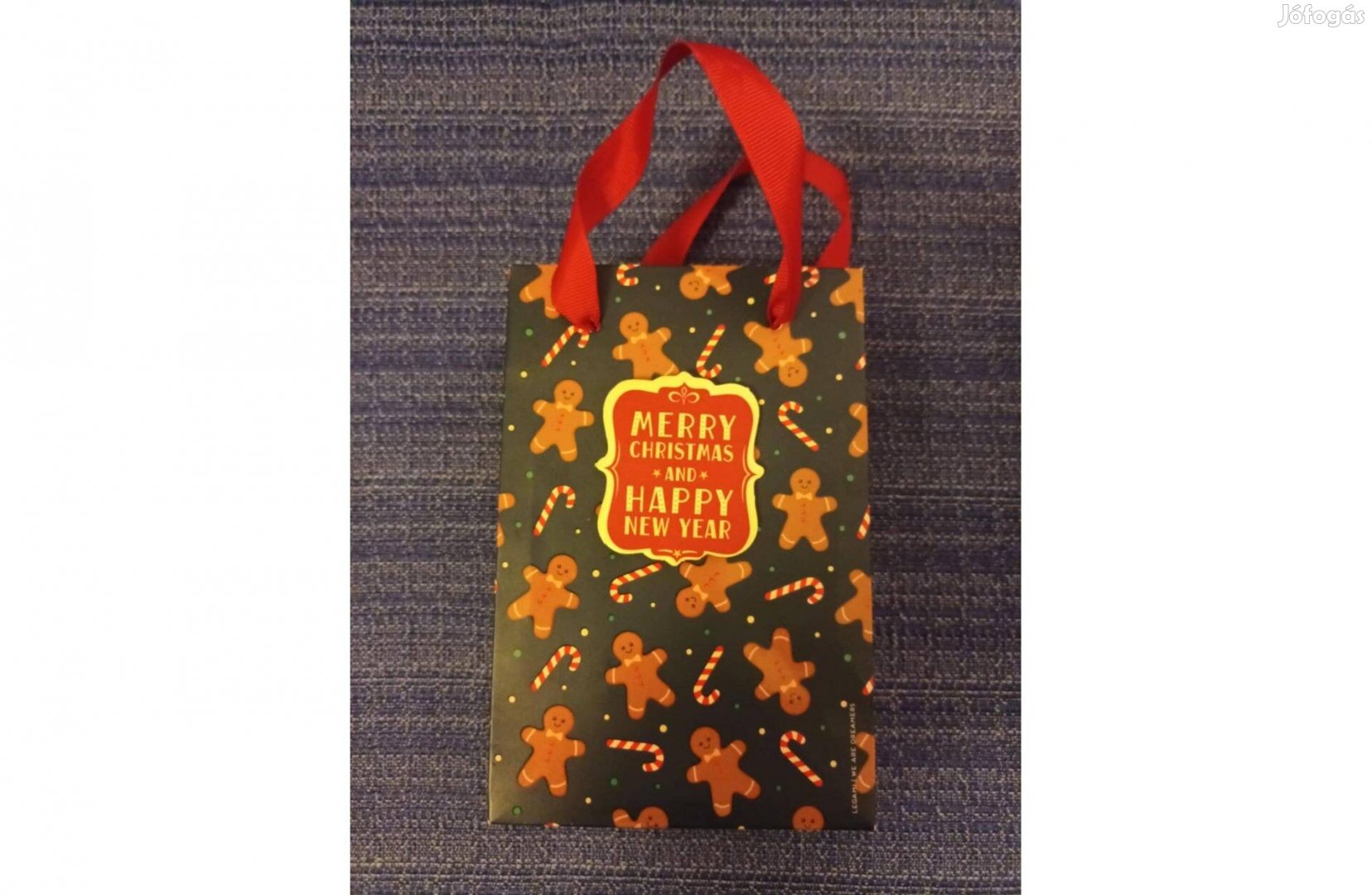 Merry Christmas and Happy New Year ajándéktasak 15 X 10 cm-s