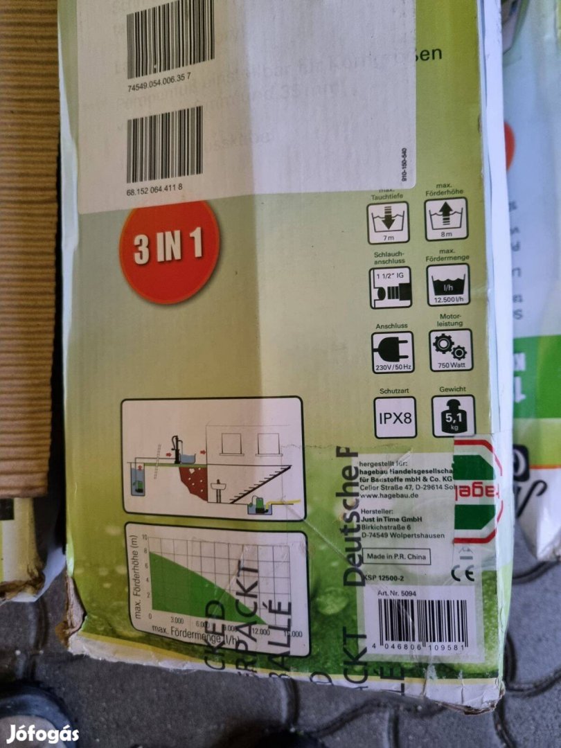 Merülő búvárszivattyú 3 funkciós talppal szennyvíz szivattyú, garis