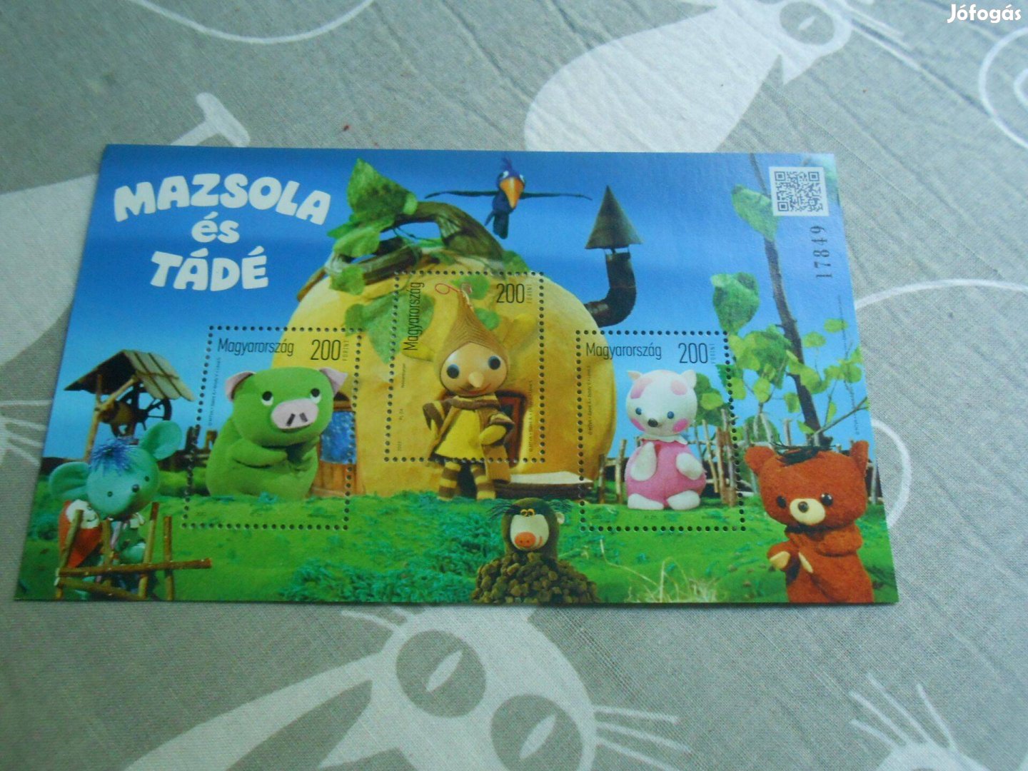 Mesehősök bélyegblokk-postatiszta Mazsola és Tádé