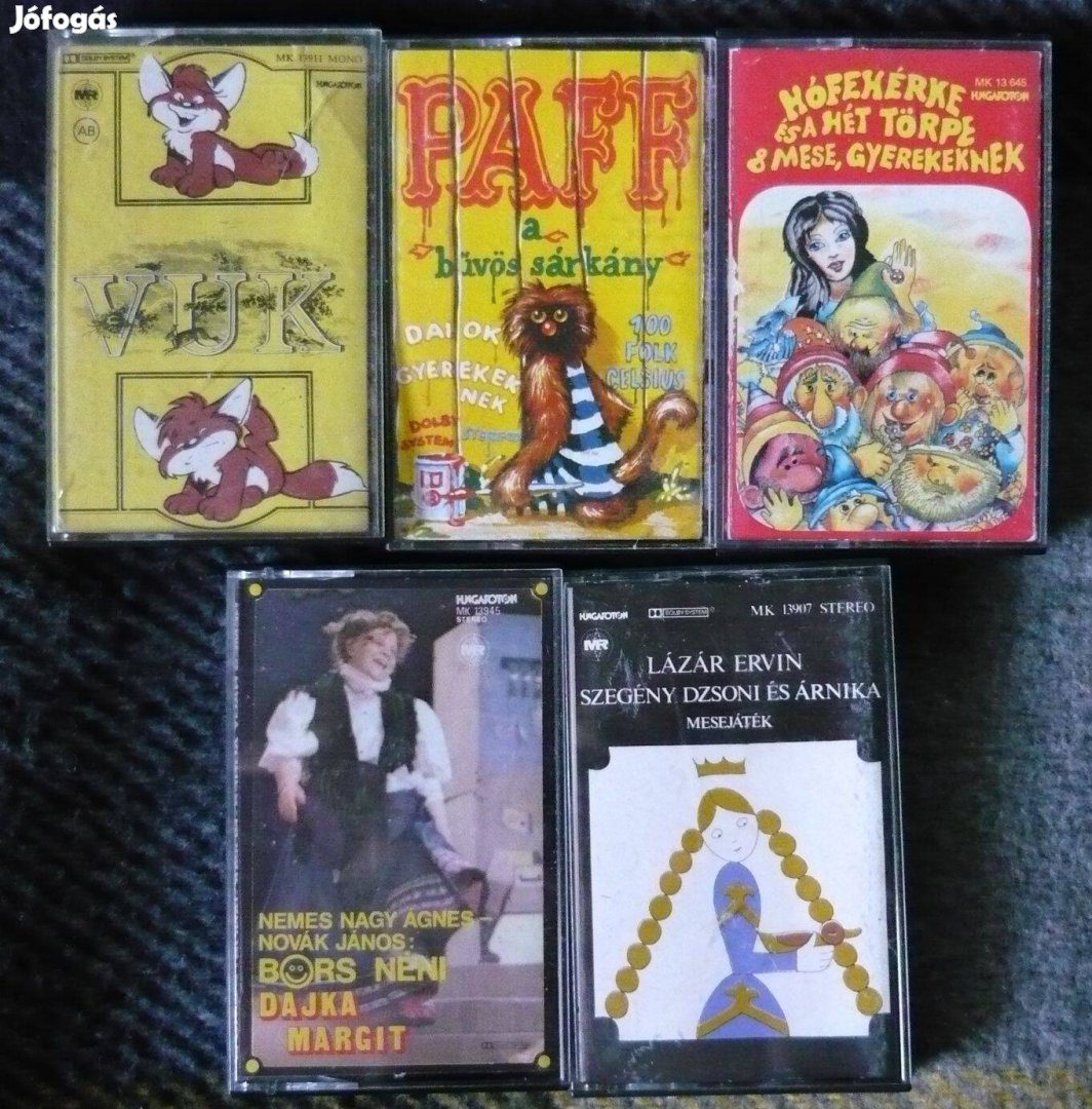 Mesekazetta-pakk (5: Vuk; Paff; Hófehérke; Bors néni; Szegény Dzsoni)