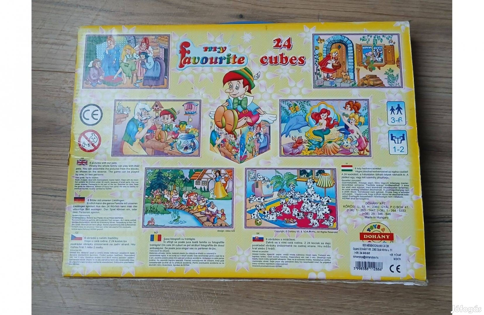 Mesekocka, Kocka puzzle, 6 Disney mese, kirakós játék, mese