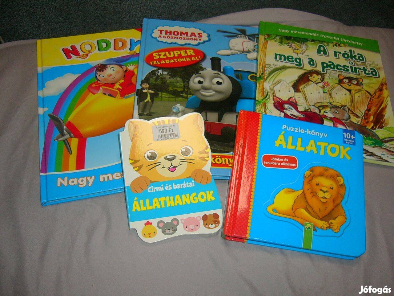 Mesekönyvek - Thomas, Noddy, Állatok - puzzle könyv stb. 5 db